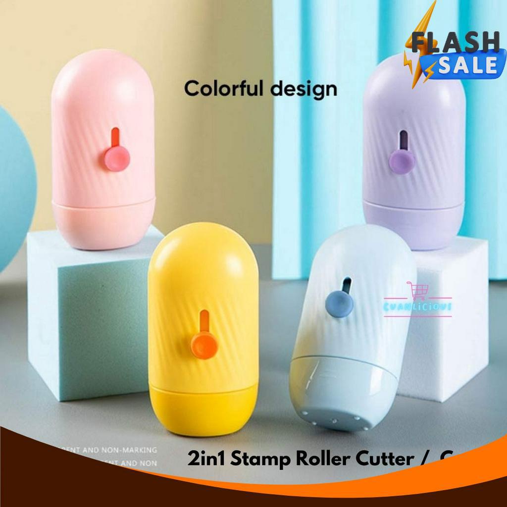 

NEW VARIAN 2in1 Stamp Roller Cutter Cutter dengan Tinta Refill Cutter Buka Paket Stamp