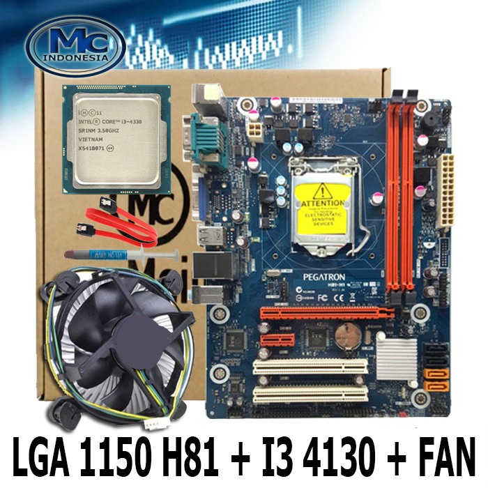 PAKETAN H81 + Processor Intel Core i3 4130 + FAN