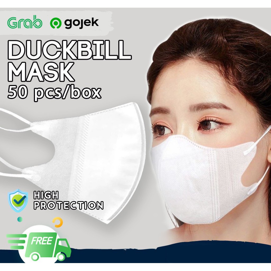 MASKER DUCKBILL 3ply Isi 50 Pcs With Box Disposable Mask High Grade Quality