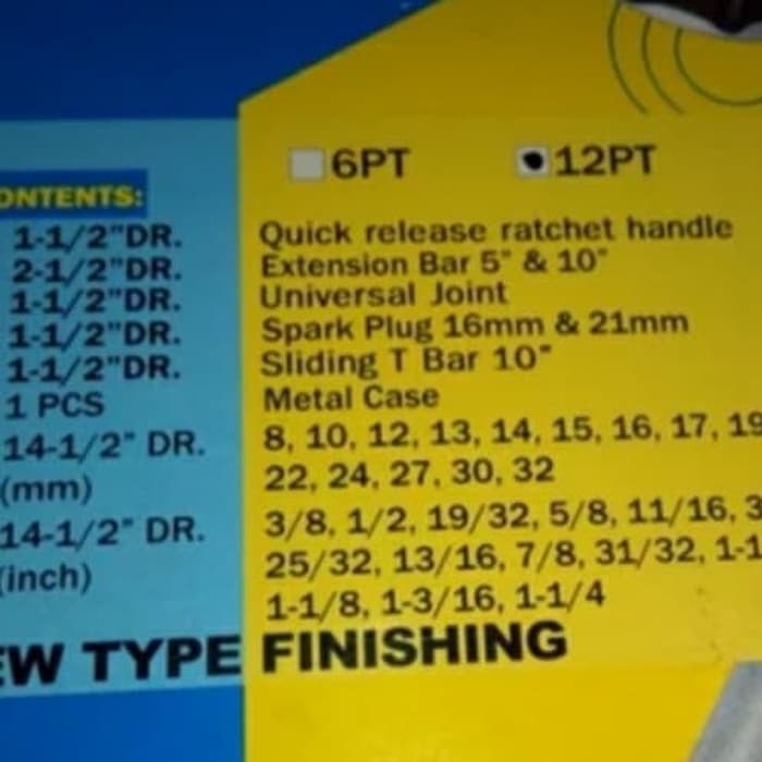 LIPPRO Kunci Shock Set 1/2 " Socket wrench set 24pcs (12PT)