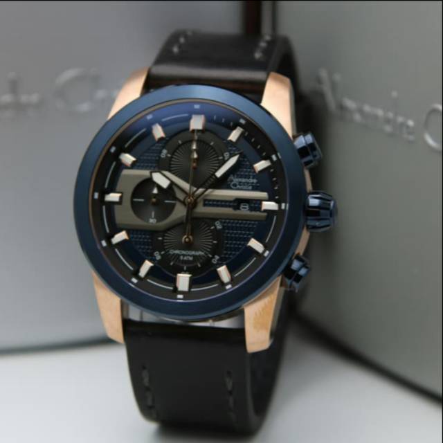 Alexandre Christie AC6270 Blue Rosegold Black