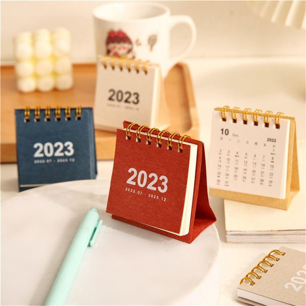 Kalender Meja Agustina Warna Solid Simple Daily Jadwal Table Planner Agenda Tahunan Kertas Kalender 2023