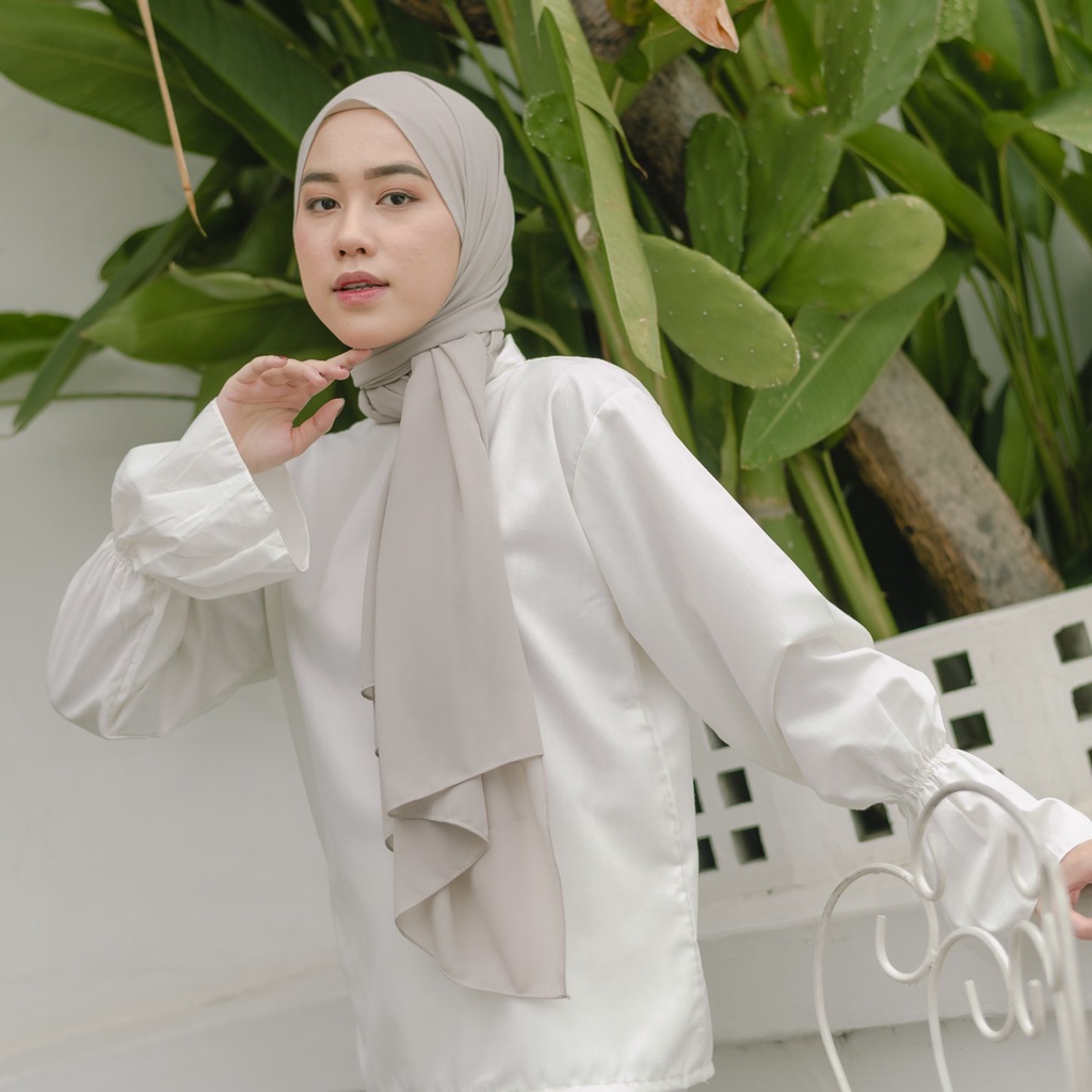 Lozy Hijab - [Defect] Bawal Shawl ( Hijab Pashmina )-Cream Almond