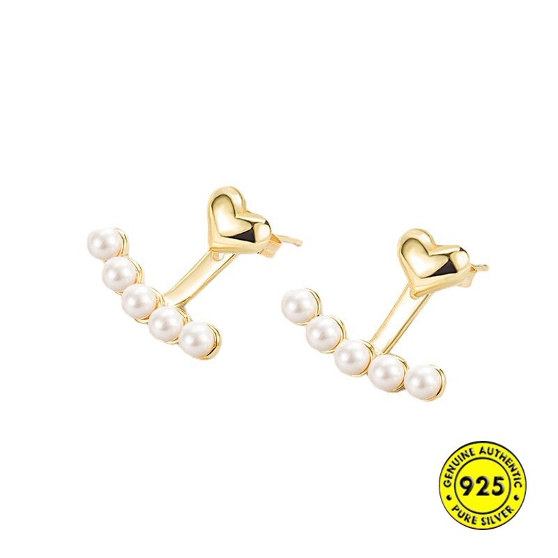 Anting Tusuk Silver S925 Anti Air / Karat Hias Mutiara Untuk Wanita U936