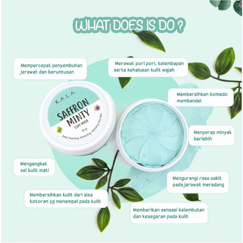 [ READY STOCK ] SAFFRON MINTY CLAY MASK BY K.A.L.A | CLAY MASK SAFFRON MINTY [ BPOM APPROVED ]