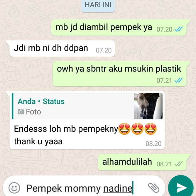 

Testimoni pempek Mommy Nadine