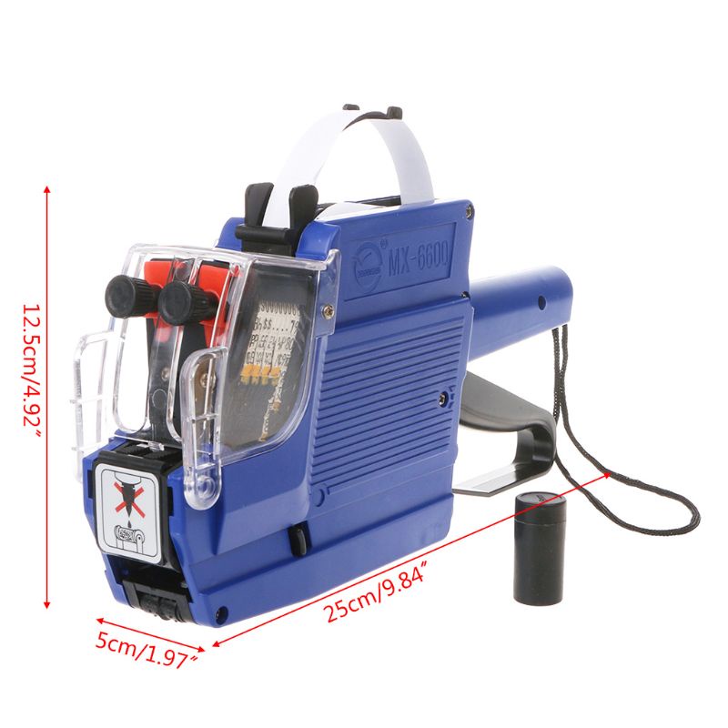 Mary MX-6600 10digis Two-line Labeller Price Tag Label 2baris Alat Display Pricing Tag Toko Eceran+Rol Tinta