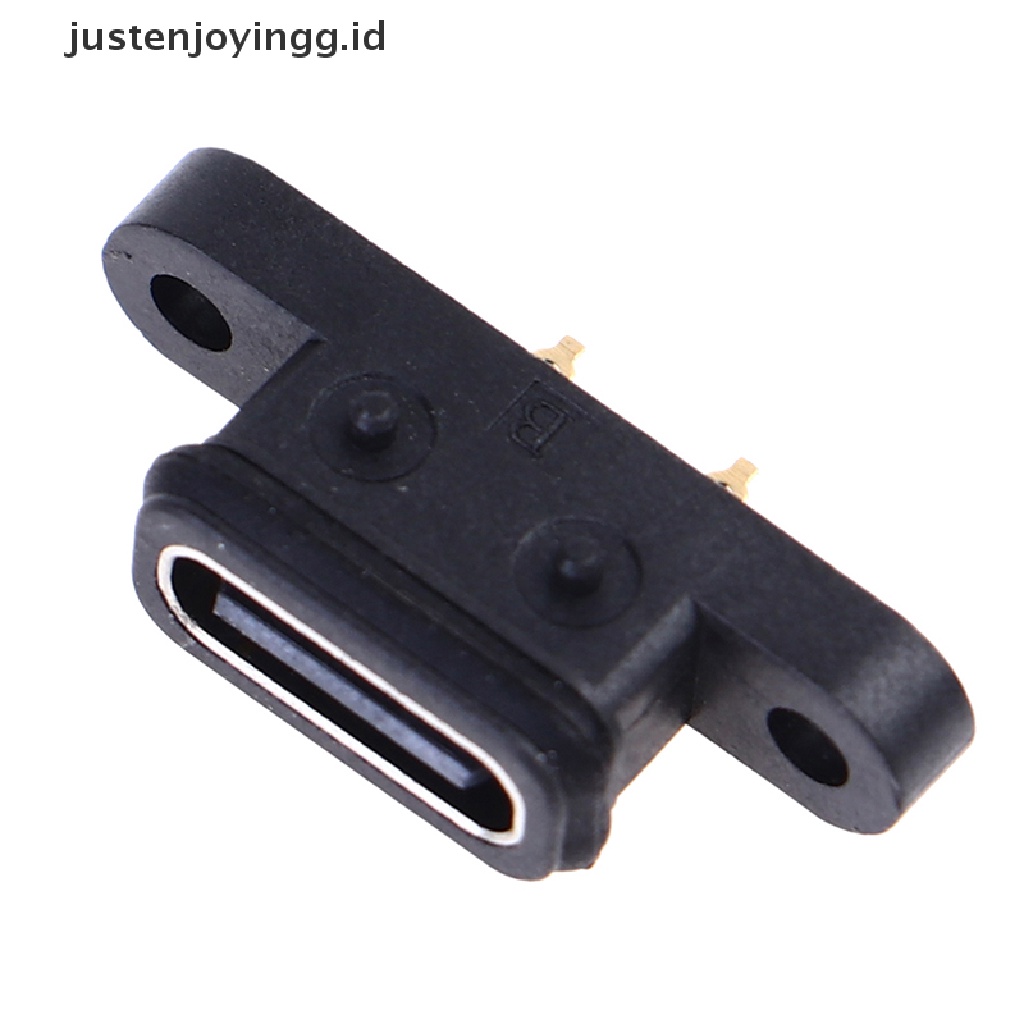 // justenjoyingg.id // 2pcs TYPE C 2Pin Waterproof Female USB C Socket Port With Screw Hole ~