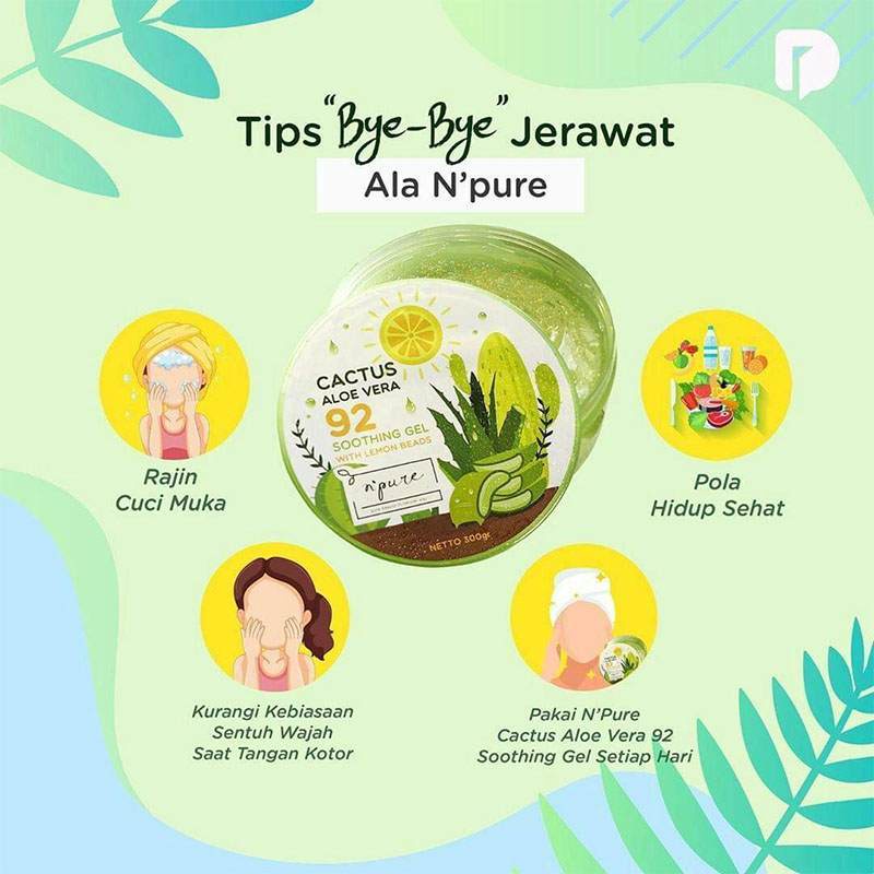 ☘️ CHAROZA ☘️ NPURE Cactus Aloe Vera Soothing Gel 100ml / 300ml