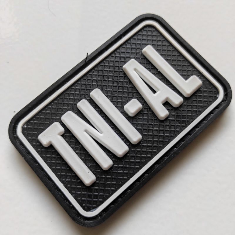 patch rubber TNI-AL tulisan putih/rubber patch tni al/tempelan emblem karet velcro