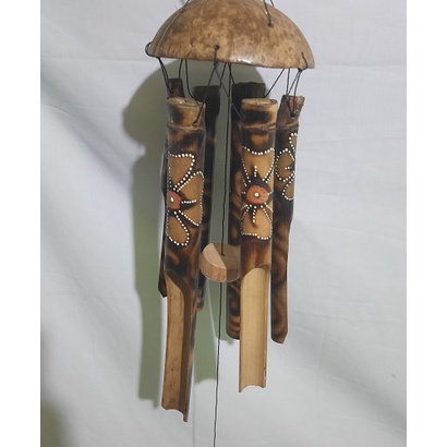 Bel Bambu Bali Uk. 30 cm Lonceng Angin Bambu, Wind Bell, Klenengan Bambu Asli Bali.