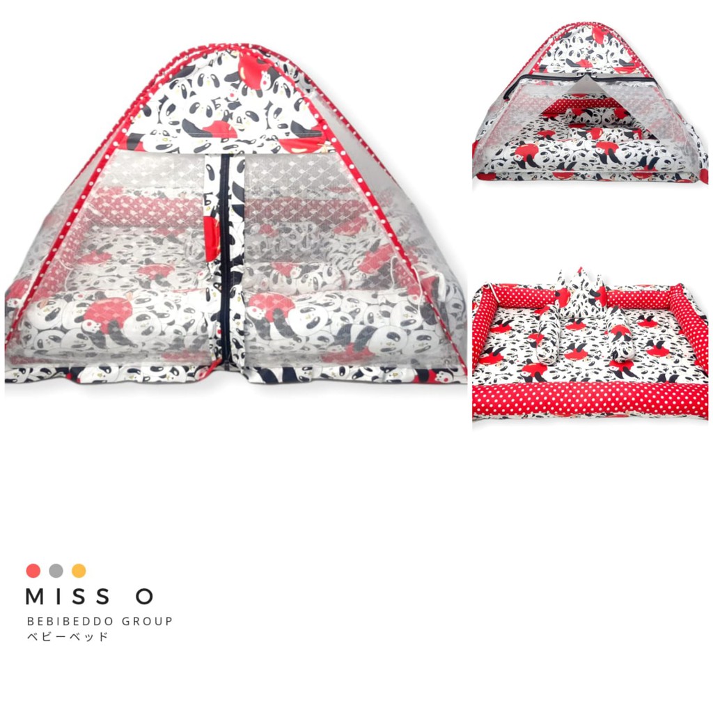 BEST-SELLER Kasur Bayi Kelambu dan-Tenda Motif Archery x Polkadot-navy CBNK 029 PLUS NON FURING-Panda Apel