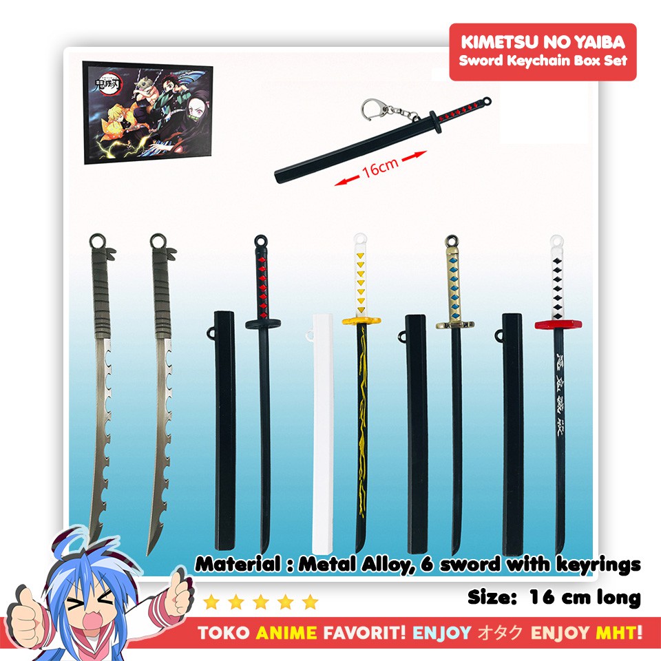 Gantungan Kunci Anime Kimetsu no Yaiba Demon Slayer Pedang Nichirin Blade Box Set