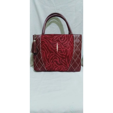 Tote kulit pari mix leather