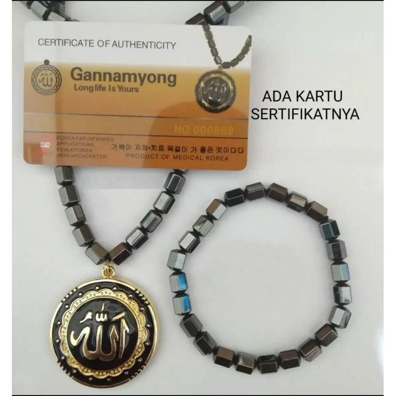 ✨ ✅COD Kalung Kesehatan Gannamyong Ori + Gelang Perhiasan Set Jewelry Xuping Pria S09