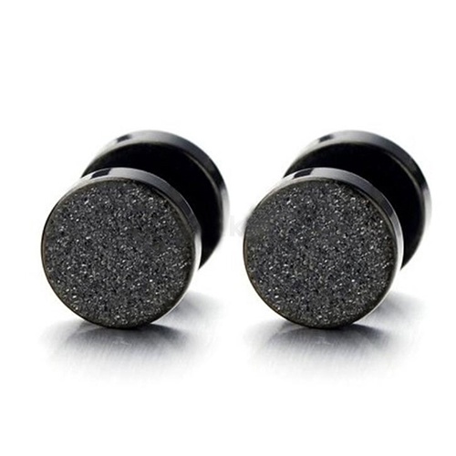 Hu Hu Hu Hu Hu Alat Bantu Pasang Kacamata♡ Anting Ear Plugs Bahan Stainless Steel Warna Hitam Gaya Punk Untuk Unisex