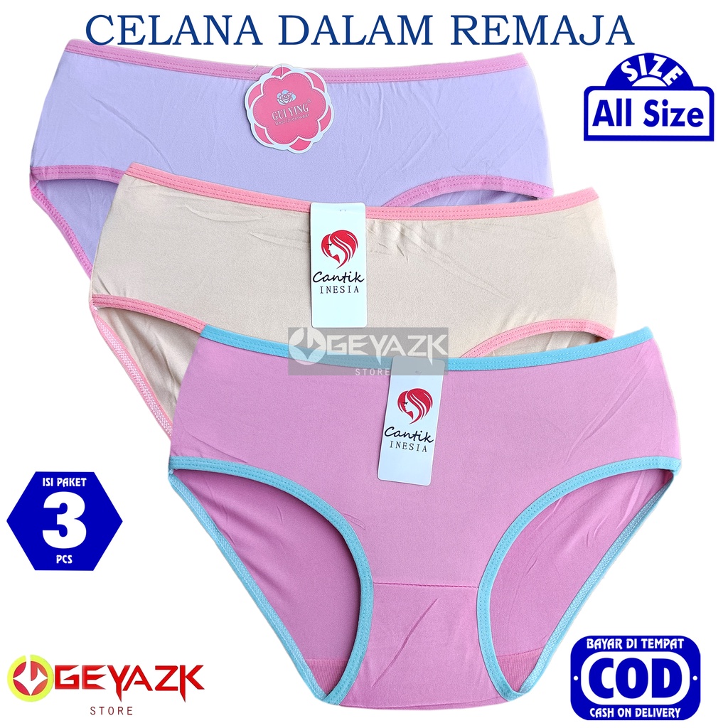 3 Pcs Celana Dalam Anak Remaja Cd Wanita