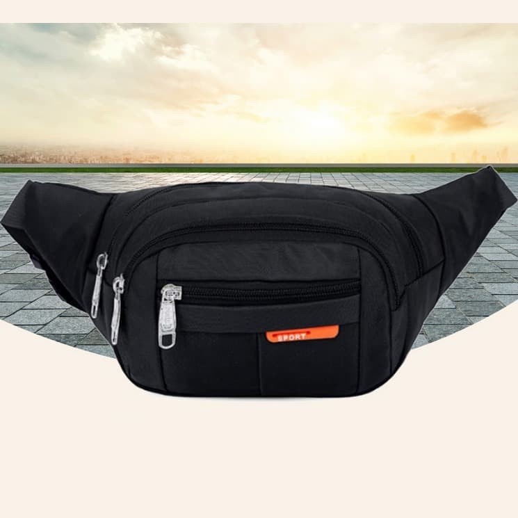 Sport Tas Pinggang Selempang Waistbag Pria dan Wanita - TM572 - Black