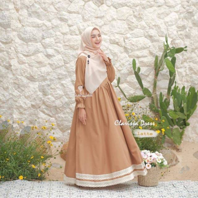 S M L XL Clasira Dress | Clarisa gamis remaja gamis muslim terbaru/mayoutfitofficial  ocloofficial-4