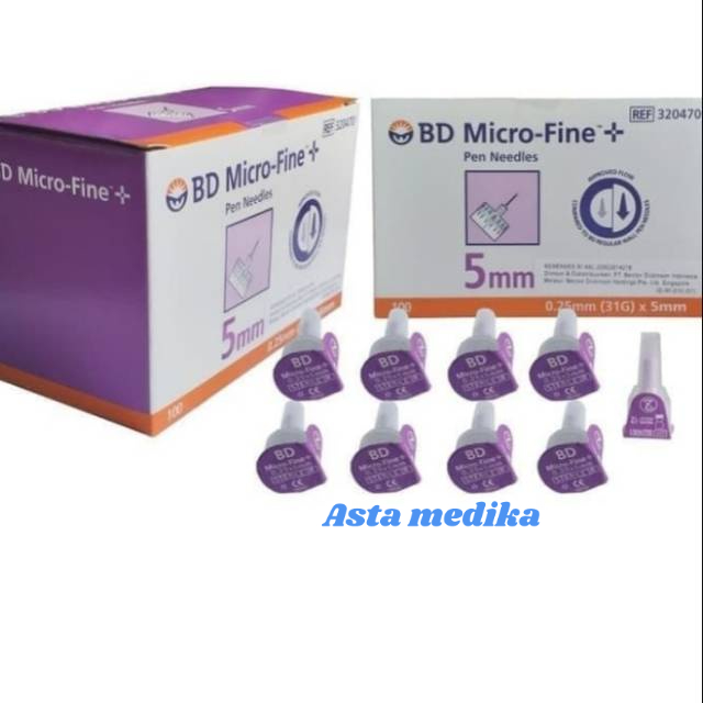 BD Jarum Insulin MicroFine Plus 5mm x 31G Jarum Micro Fine Pen Needle 5mm Ungu/Purple  Jarum Suntik Insulin Injeksi Box 100pcs