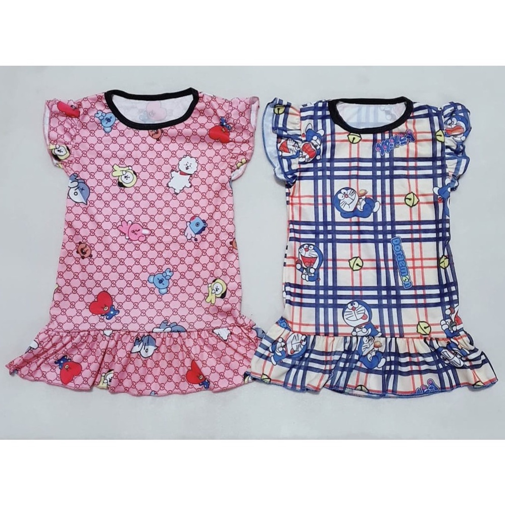 A-ZAHRA  DRESS RUFFLE MOTIF ANAK (2-7 TAHUN) / DRES ANAK / BAJU ANAK MURAH