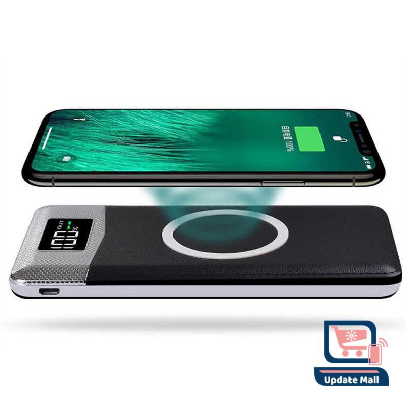 Power Bank Qi Wireless Charger 2 Port USB 10000 mAH ada Senter LED