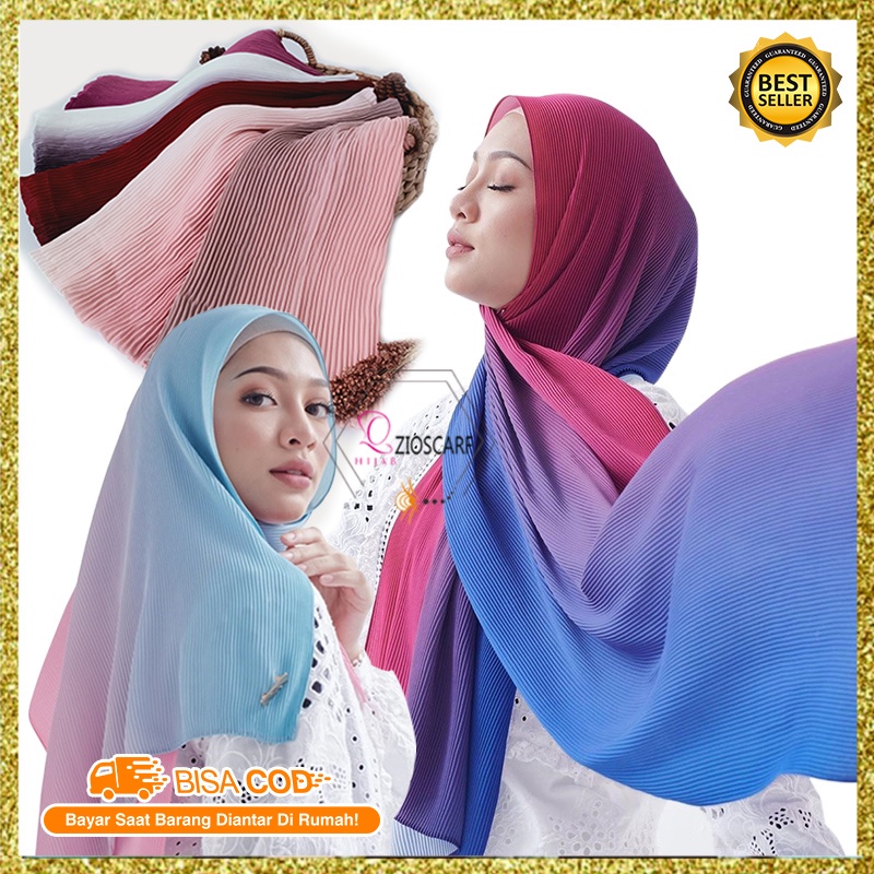 PASHMINA PLISKET GRADIAN CRINKLE PREMIUM HIGH QUALITY IMPORT HEAVY CHIFFON A62