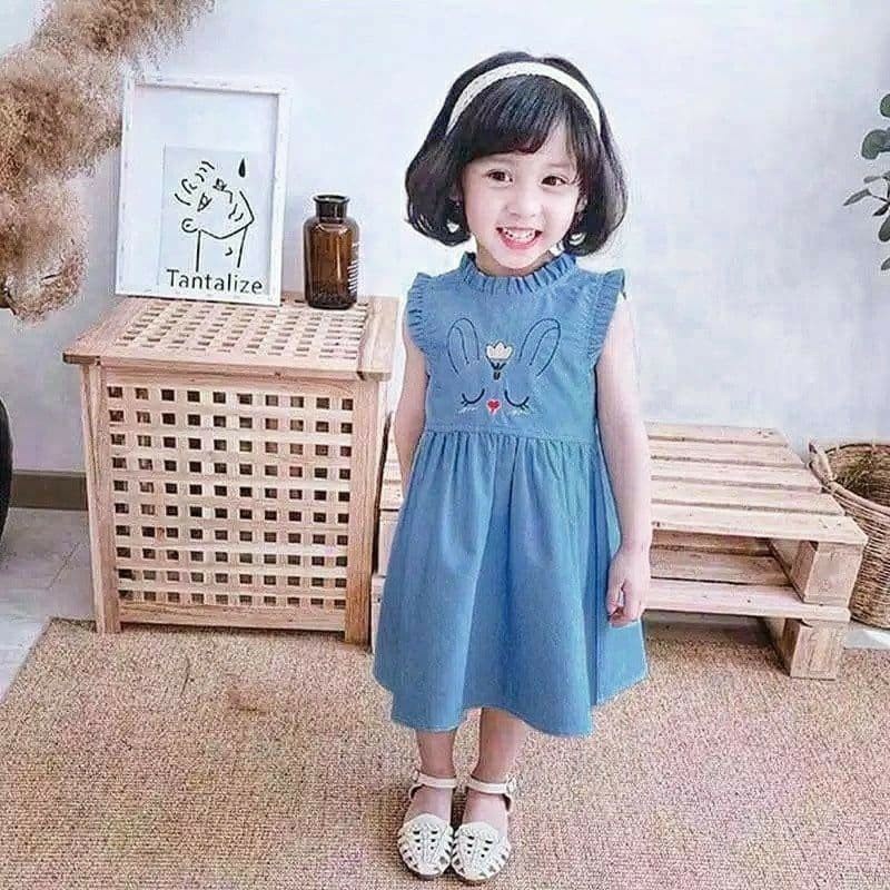 DRESS BUNNY DRESS JEANS ANAK 1-5 th Dress Anak Jeans