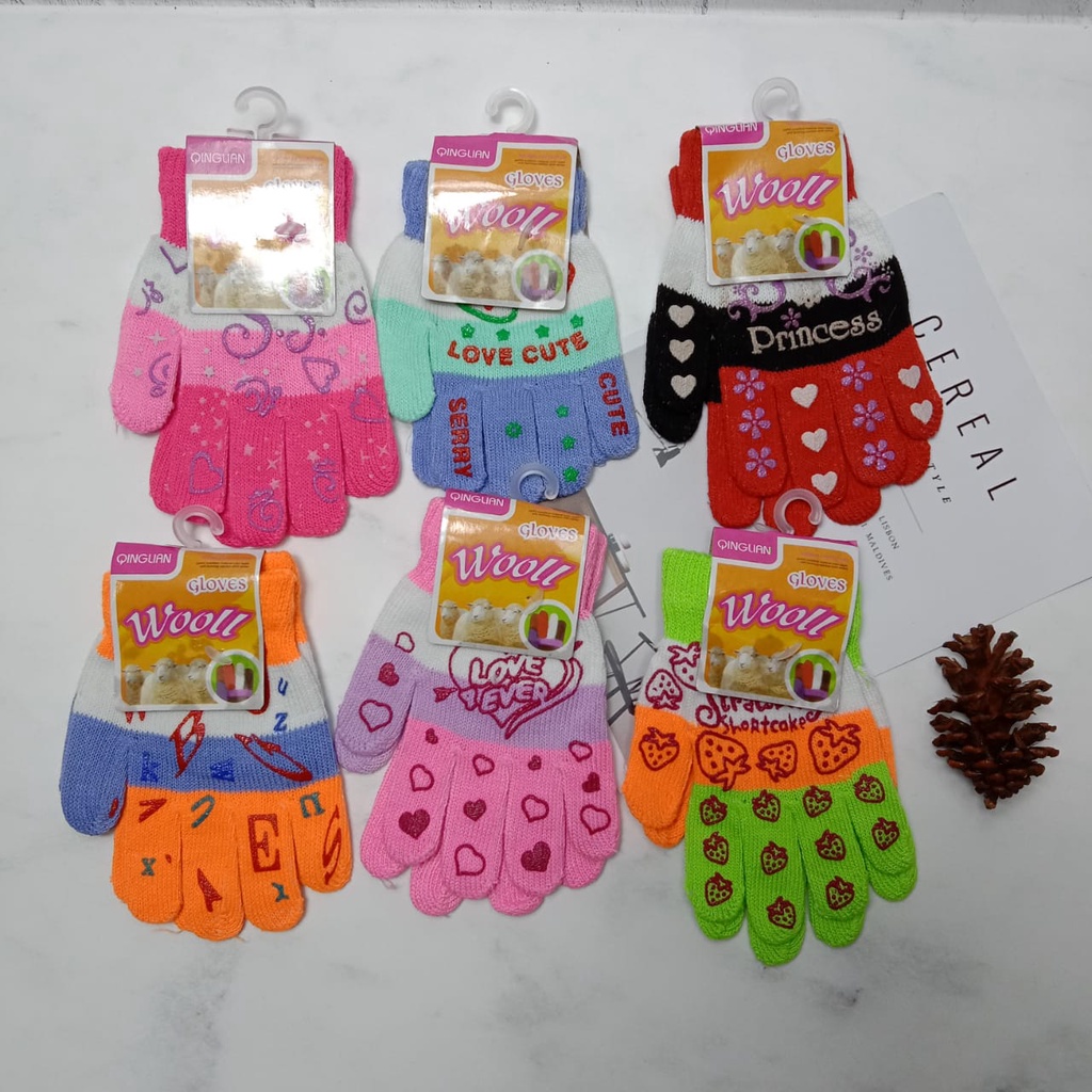 TOKO KL | sarung tangan anak laki laki &amp; perempuan usia 3-8 tahun import bahan lembut elastis dan kuat