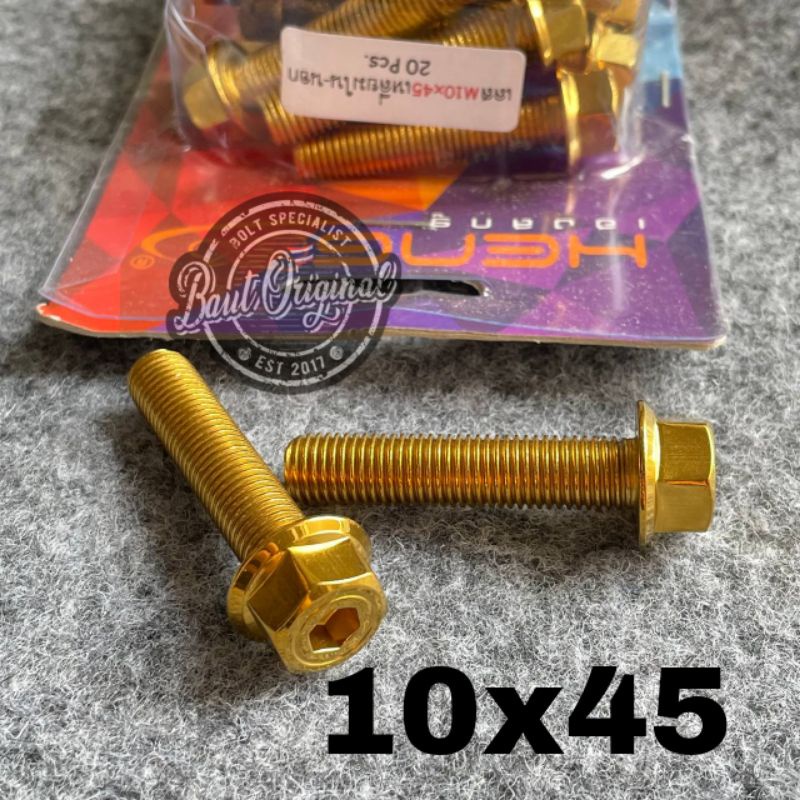 baut probolt 2kunci 2 kunci stainless 10x45 drat 14 panjang 4.5 cm original heng