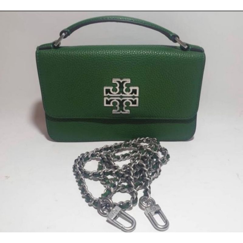 Tas tory burch britten mini top handle arugula