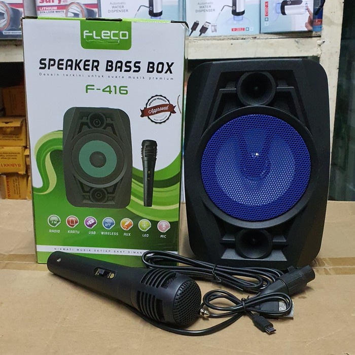 COD SPEAKER BLUETOOTH KARAOKE FLECO 4 INCH F-416/F-417 PLUS MIC KARAOKE X-BASS / SPEAKER SALON AKTIF X-BASS / SPEAKER KARAOKE FLECO F-416