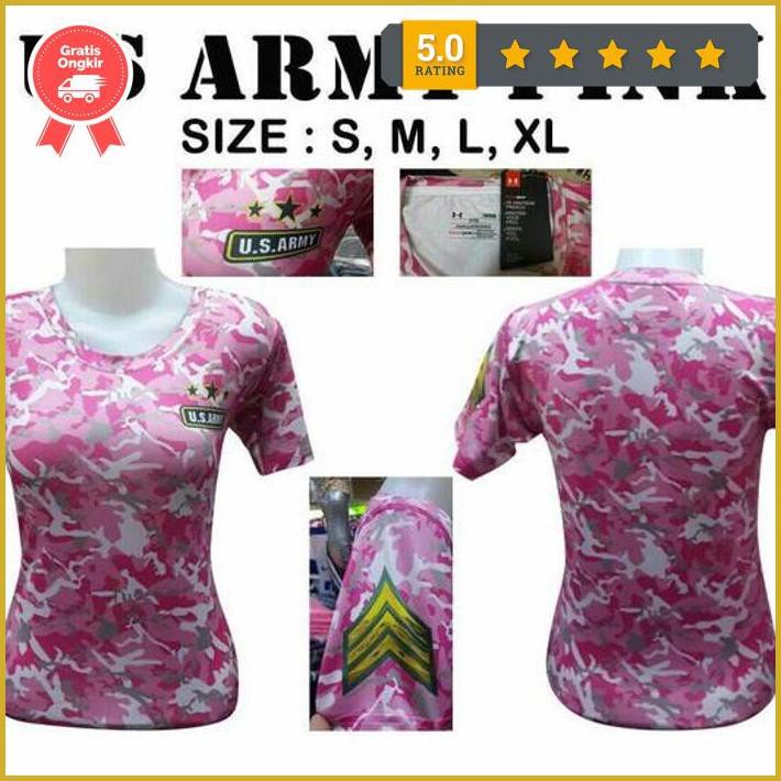 Kaos Baju Gym Wanita Army Tentara Loreng Senam Yoga Fitnes Renang Lari Terlaris