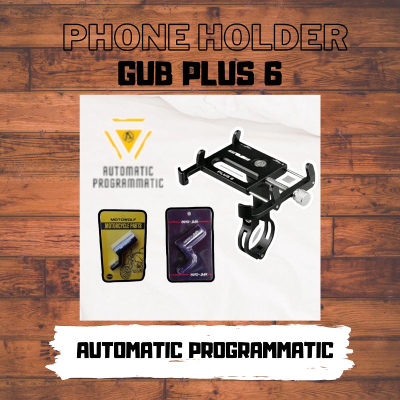 Gub plus 6 pro 6 phone dan sepeda holder Rotasi 360 aluminium alloy hp