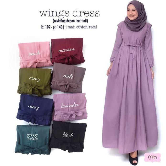 BARU WING DRES GAMIS MAXY KATUN POLOS ADEM BUSUI SIMPLE ORI MLB TERMURAH