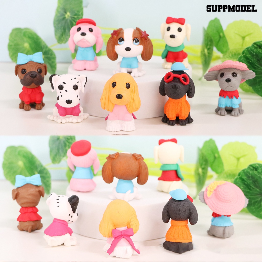 8 Pcs Miniatur Anjing Untuk Dekorasi Kue