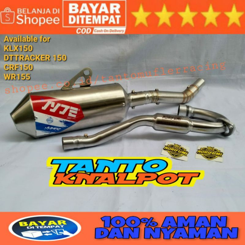 KNALPOT NORIFUMI JUMPZ SERIES BUAT MESIN STANDART s/d BORE UP PISTON 62mm UTK KLX/DT150 CRF150 WR155