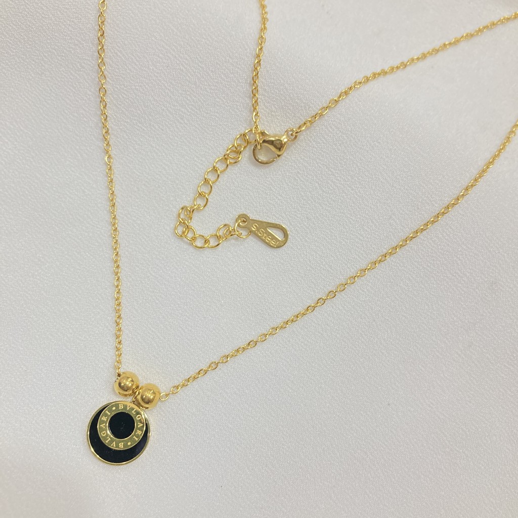 Kalung Liontin Korean Style Warna Gold Titanium Steel Anti Karat L21C
