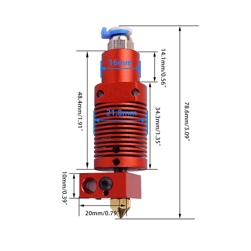 Btsg 3D Printing ExtruderHotend Kit Nozzle Thermistor Untuk Voron Ender3 S1/CR10S Pro