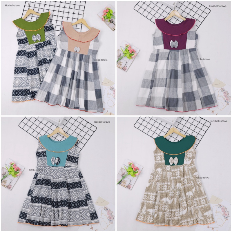 (BLUDRU FLANEL) Dress Cantika size Bayi - 7 Tahun / Baju Anak Perempuan Harian Yukensi Murah Grosir