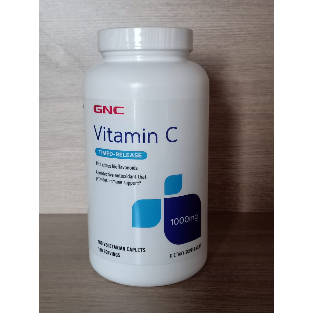 Gnc Vit C 1000 Mg 180 Vegetarian Caplets Timed Release Shopee Indonesia