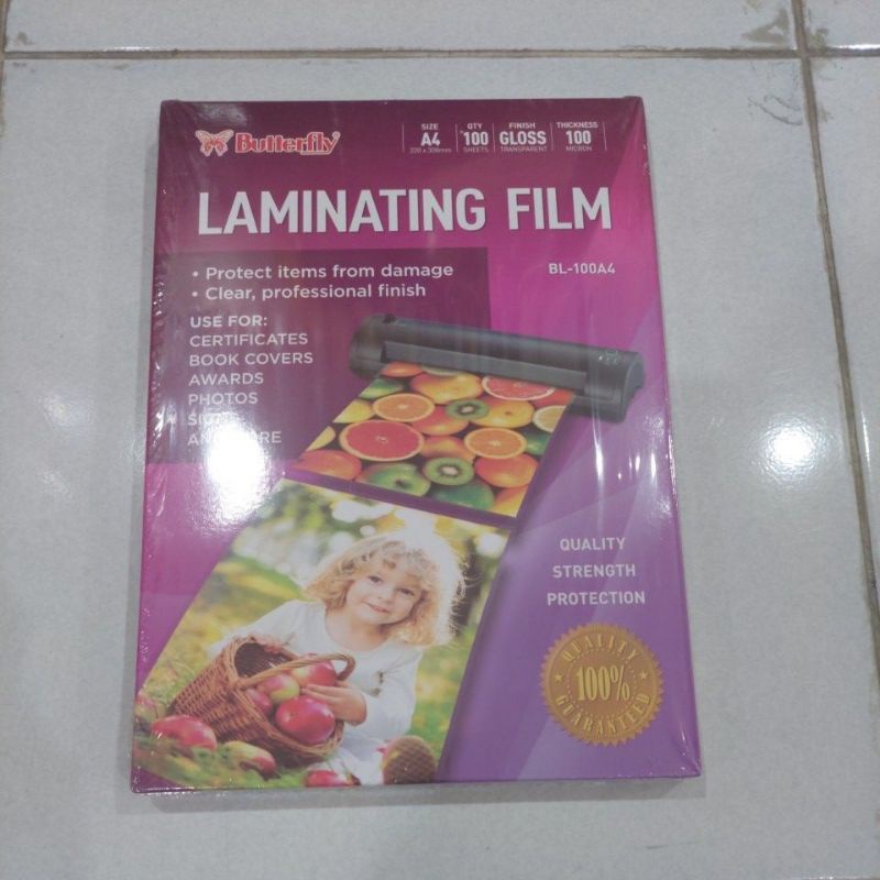 

(1 PAK) Laminating A4 100 Micron Butterfly