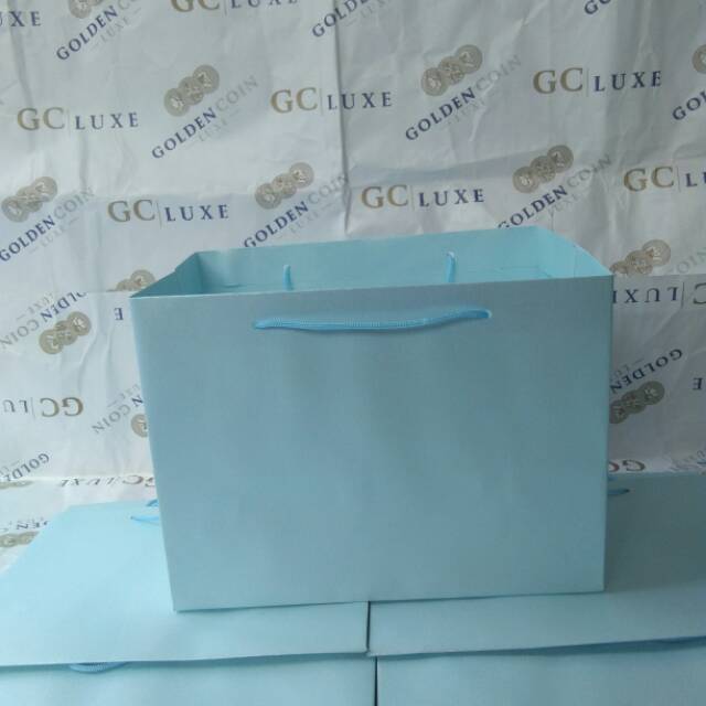 

Paperbag tas kertas acara warna biru murah dan berkualitas