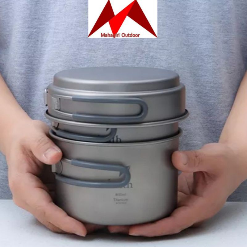 Keith titanium Ti6014 Pot 1200ml 800ml pan 400ml alat masak ultralight camping cooking set