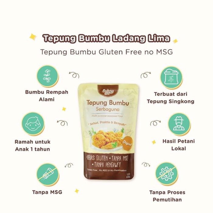 Ladang Lima Tepung Bumbu 150 gr - Tanpa MSG - Bebas Gluten