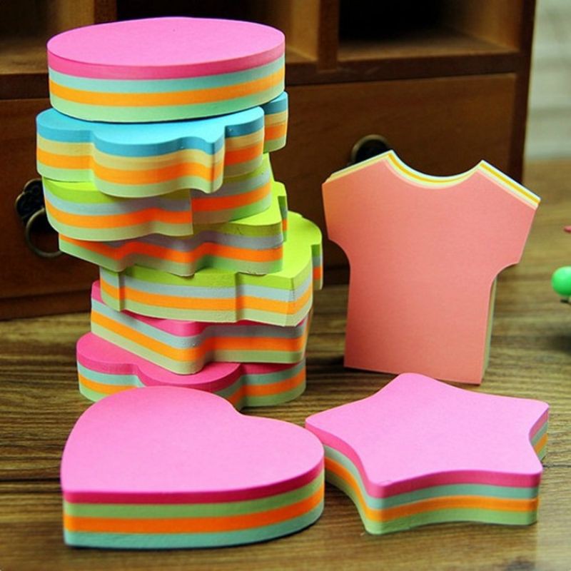 Sticky note berbagai macam bentuk dan warna. pembatas buku, (20 lbr, 1warna)