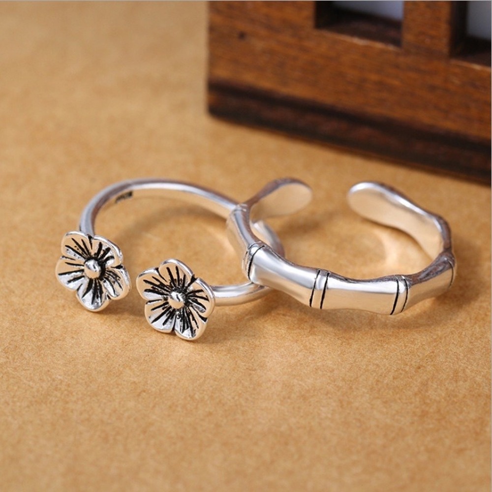 Korean Simple Ring Couple S925 Sterling Silver Electroplate Men Women Open Finger Loop Trend Fashion Accessories Jewelry Gift