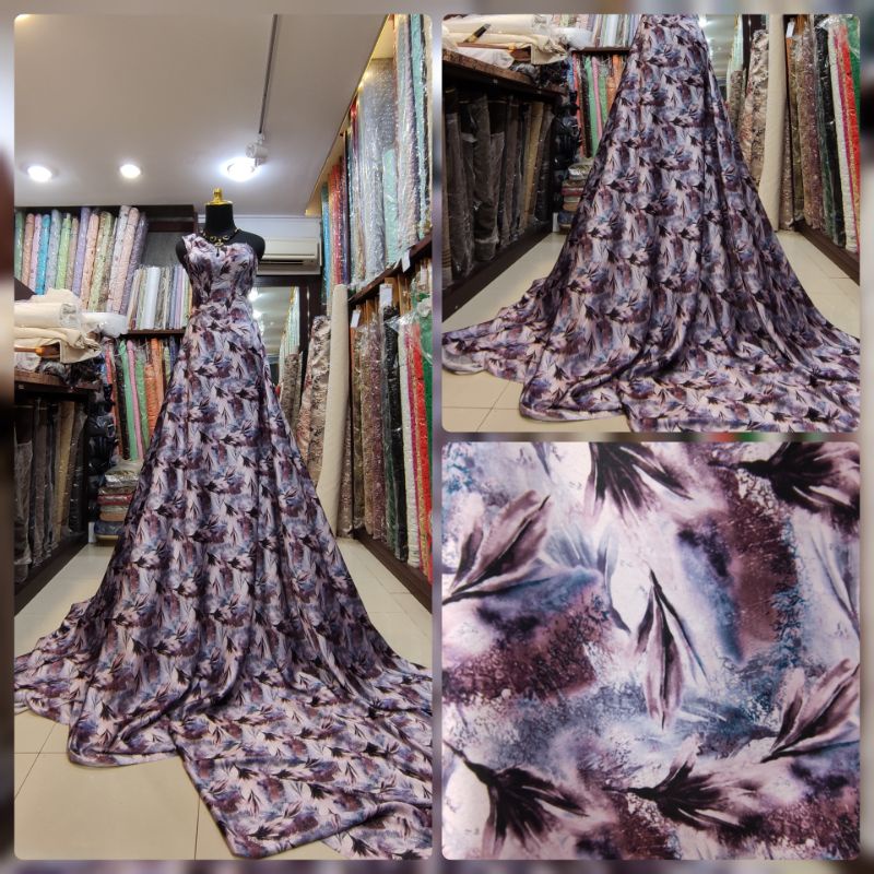 Kain Silk Sutra motif Abstrak