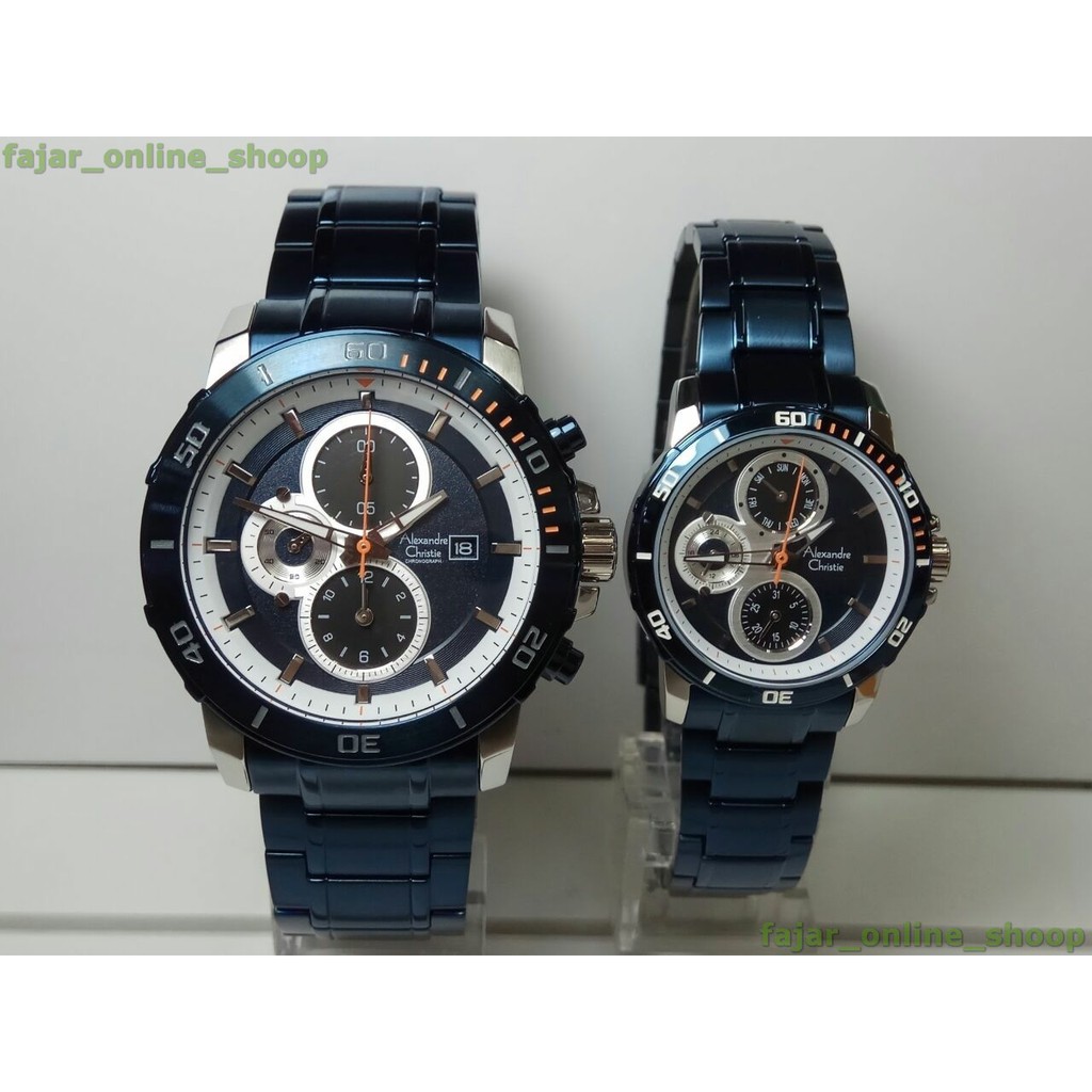 Jam Alexandre Christie AC 6473 Couple Blue Silver Original