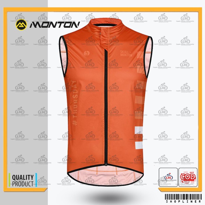 VEST SEPEDA MONTON THURSDAY II ORANGE CYCLING VEST NEW YEAR 2022 GOWES - S